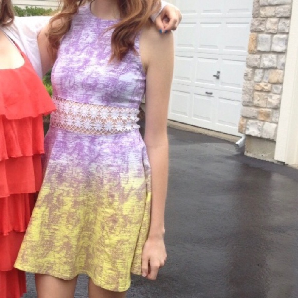 Pastel dress with crochet detailing size small